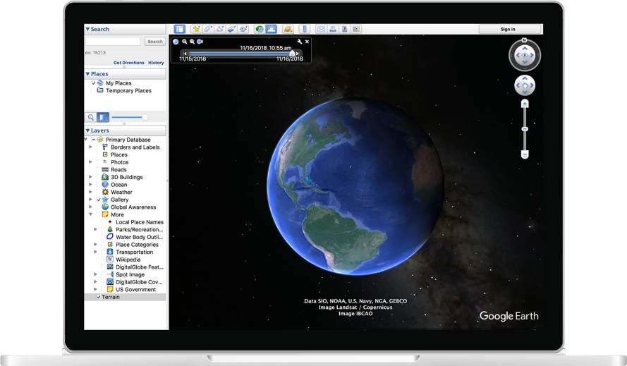 Imagem ilustrativa do Google Earth Pro para análise de loteamentos